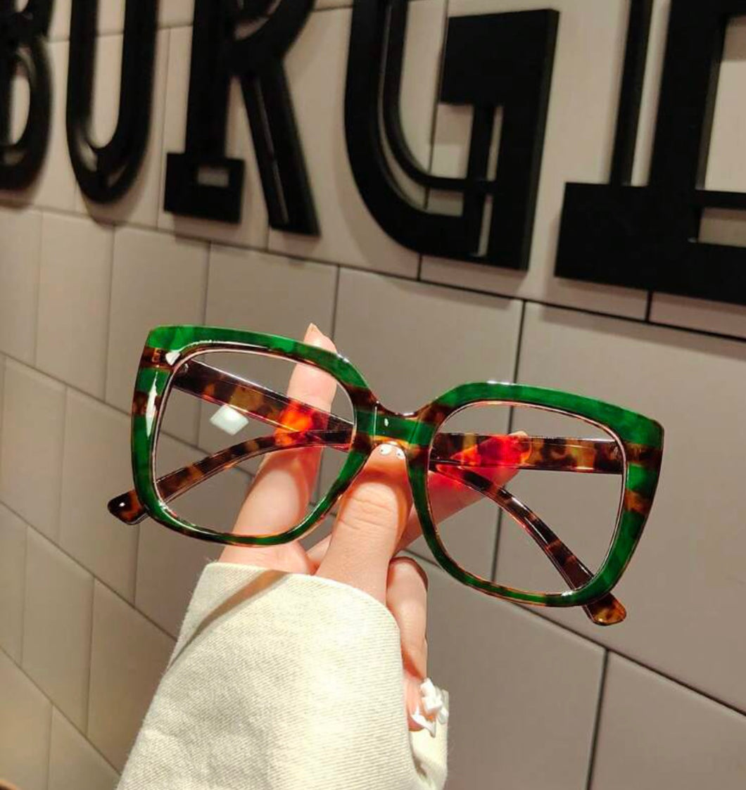 Green/leopard glasses